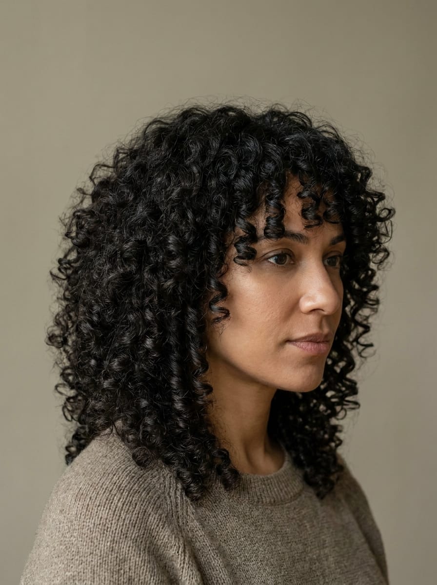 Lange Spiral-Locken mit Formschnitt - Locken Frisur für lange Haare